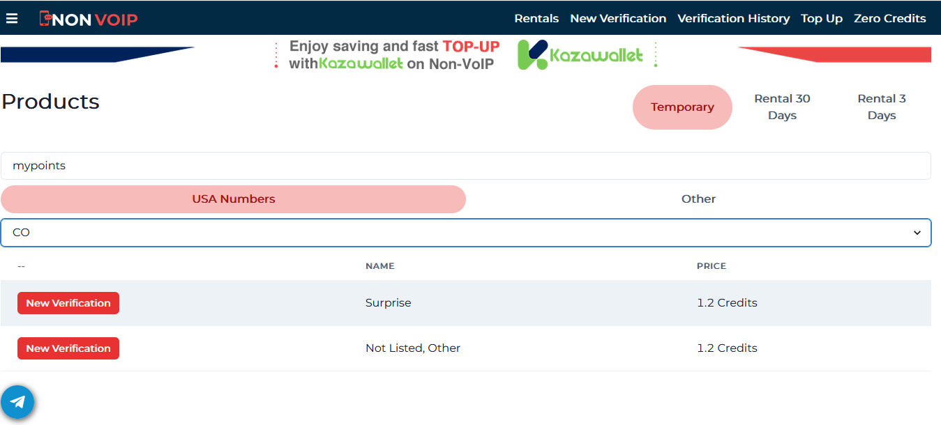 How to activate a Mypoints account using Non-Voip numbers: