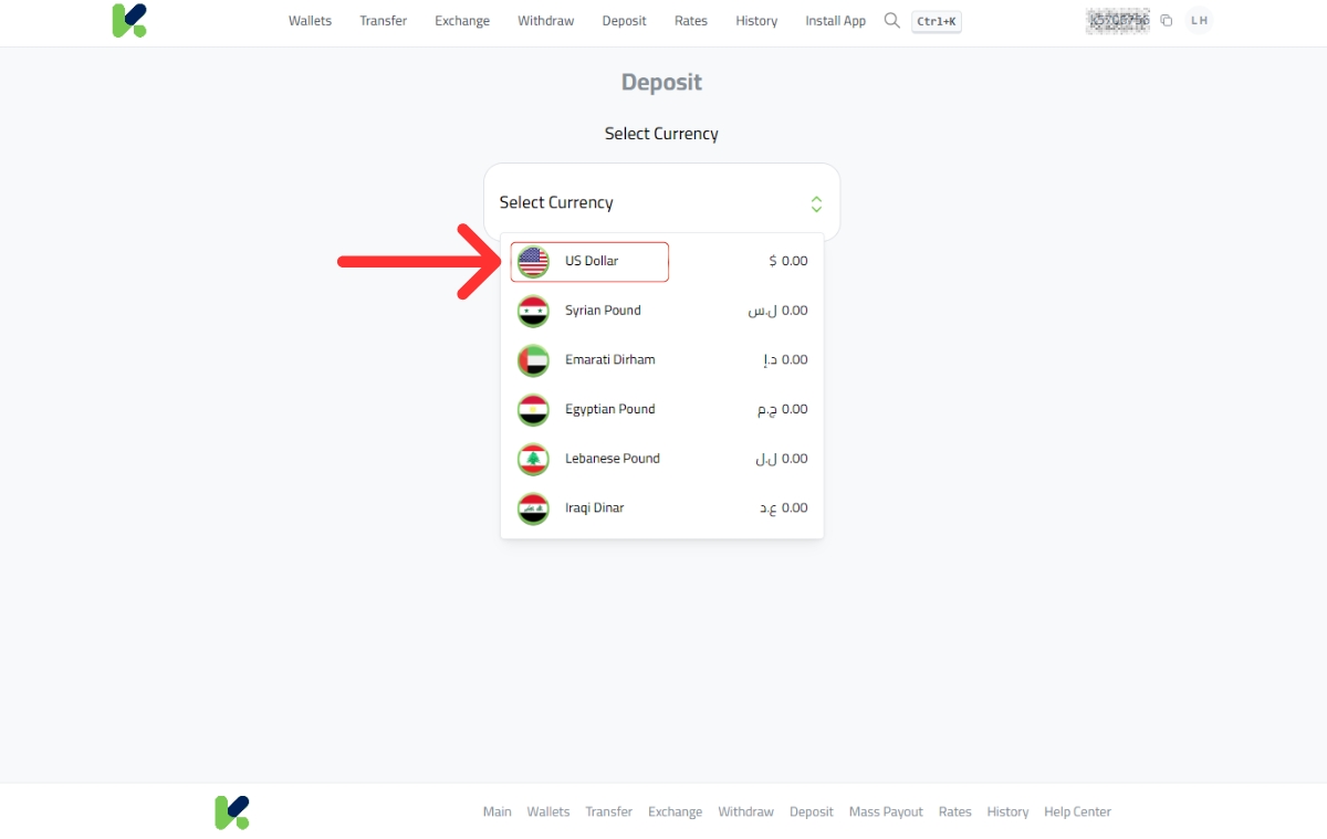 Deposit USD via Wish Money